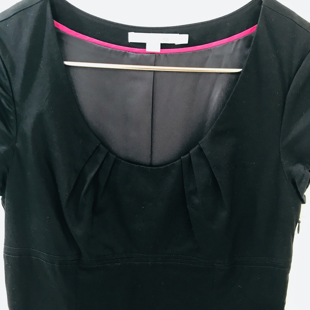 BODEN! {6} Shift Dress Black Cotton Knee Length Cap Sleeve Gray Circles - Picture 4 of 9